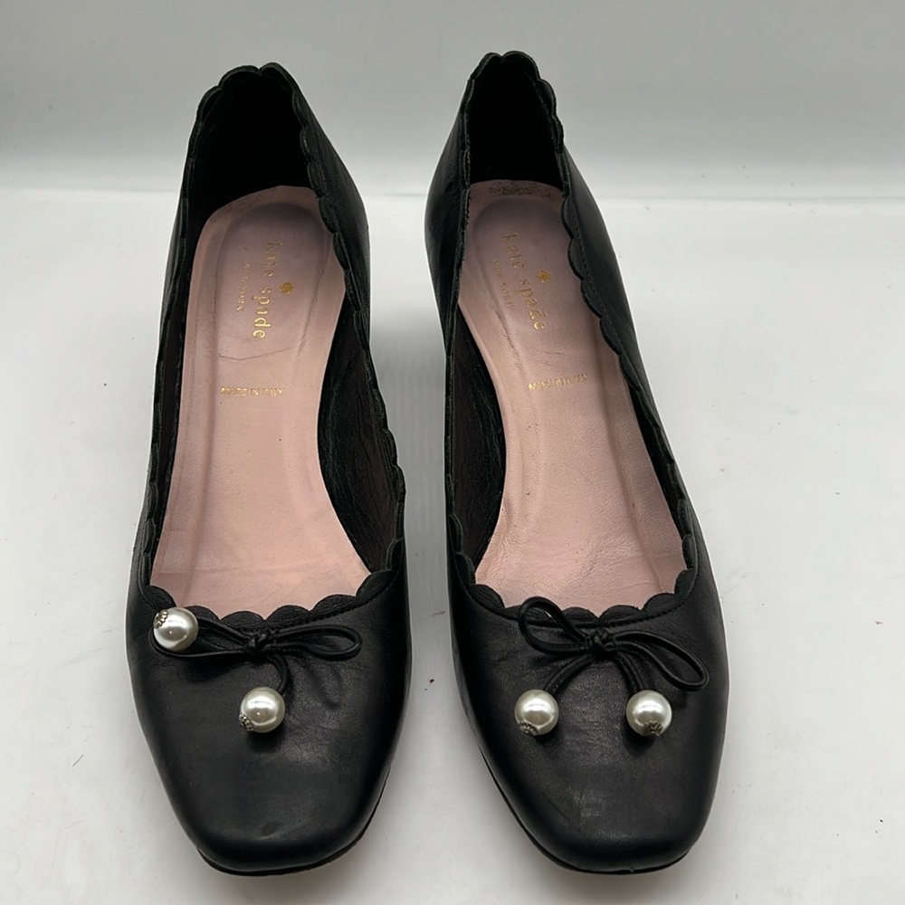 Kate Spade black danielle black nappa block heel sz 9.5 M